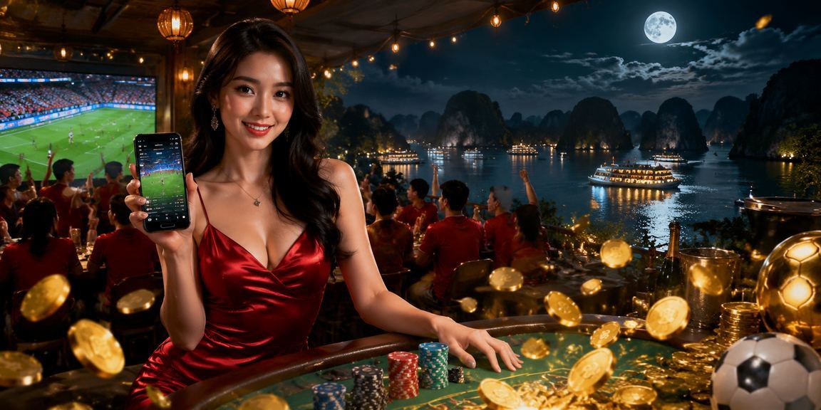Người chơi sử dụng điện thoại tại Vịnh Hạ Long truy cập casino di động hi88y